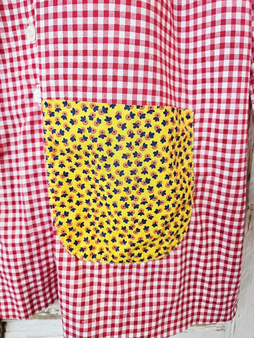 Vintage 70s The Cottager Pointed Collar Button Up Blouse Patch Pockets Small - Picture 7 of 16